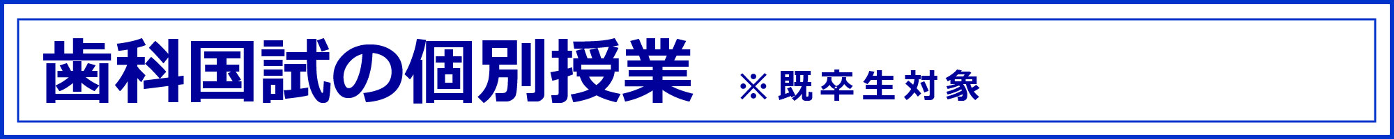 歯科国試の通年個別講座(既卒生対象)