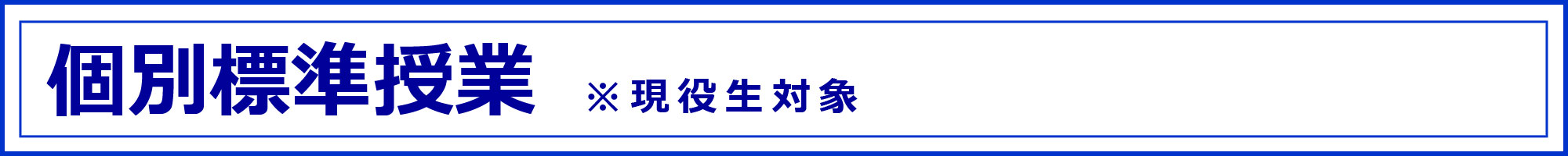 個別授業標準コース (現役生対象)